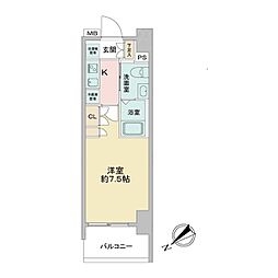 ラドゥセールお花茶屋1 1Kの間取図画像