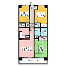 RJRRECROSS立石 3LDKの間取図画像