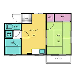 コーポアオキ 1DKの間取図画像