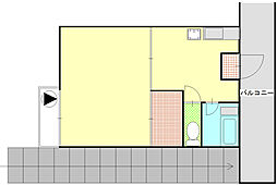サンローズ 2階1Kの間取り
