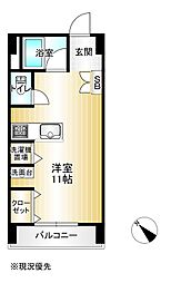 江ノ島シーサイドマンション 3階ワンルームの間取り