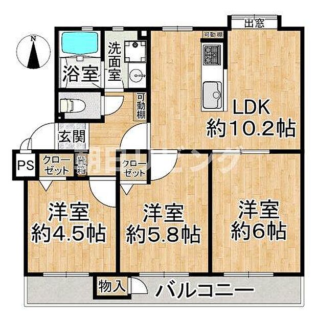 湘南西部住宅(3LDK) 2階の間取り