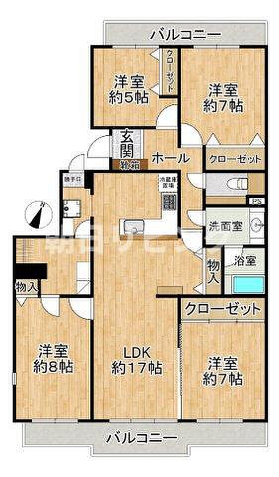 パークタウン茅ヶ崎(4LDK) 3階の間取り