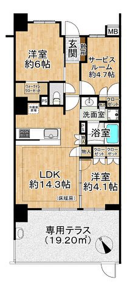 使い易い間取りの2SLDK（間取りのSはサービスルームを表します）セカンドハウスとしてご利用のため、室内大変きれいにお使いです！