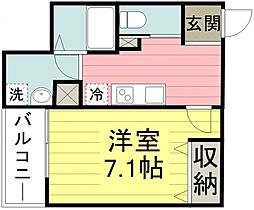 リエート 3階1Kの間取り