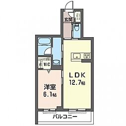 シエル　エトワール 3階1LDKの間取り
