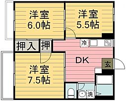 ハイツ彩華 3DKの間取図画像