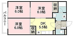 スカイパレス 3DKの間取図画像