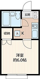 リベラル南大塚 1Kの間取図画像