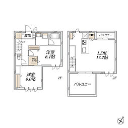 (仮称)川越市寺尾メゾン 2LDKの間取図画像