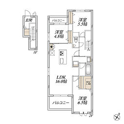 グランディール上福岡III 3LDKの間取図画像