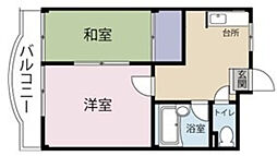 クロノス川越南 2DKの間取図画像