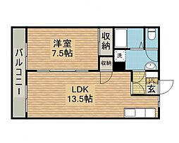 メゾンイシダ 1LDKの間取図画像