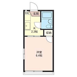 パークハイムM 1Kの間取図画像