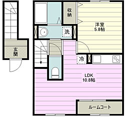 CLAIREA（クレア） 2階1LDKの間取り