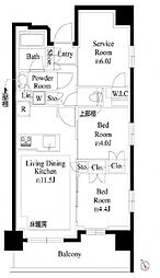 プレシス上福岡 2階2SLDKの間取り