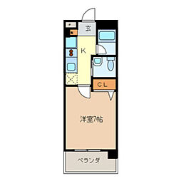 JC STATION 143 5階1Kの間取り