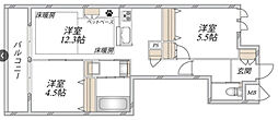 La Seine 2LDKの間取図画像