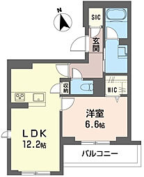 グランレール 1LDKの間取図画像