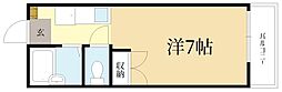 ヴィレッジ岩倉 2階1Kの間取り