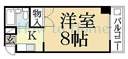 シンプルハイツベニス 3階1Kの間取り
