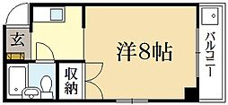 シンプルハイツベニス 5階1Kの間取り
