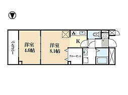 セイバリーヒル 1階1DKの間取り