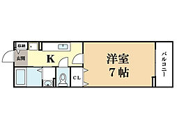 ヴェント 1Kの間取図画像