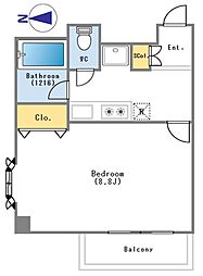 グランドライン6 1Kの間取図画像
