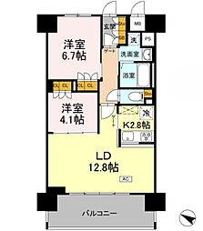 リーラ横浜川和町 2LDKの間取図画像