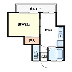 マスダビル 4階1DKの間取り