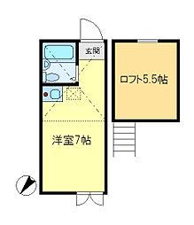 ラ・フルール ワンルームの間取図画像