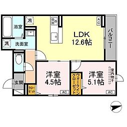 D Paina Egawa I 2LDKの間取図画像