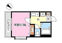 ヴィアーレ矢向 1Kの間取図画像