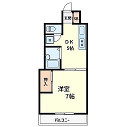富士見庵ビル 1DKの間取図画像