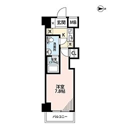 プレール・ドゥーク川崎大師 1Kの間取図画像