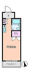トライアンプルビル ワンルームの間取図画像