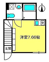 CASITA 2階ワンルームの間取り