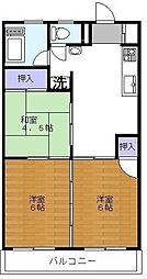 シャントーレクレモナ 3階3DKの間取り