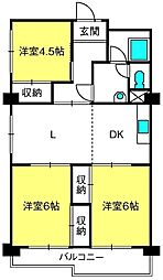 大宮植竹南住宅 5階3LDKの間取り