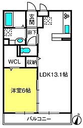 フォルテ 3階1LDKの間取り