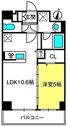さくら大宮 6階1LDKの間取り