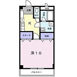 アーバン・ドエル1 1Kの間取図画像