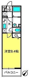 リブリ・OmiyaHongo 1Kの間取図画像