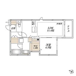 Chaleur Urawa 1LDKの間取図画像