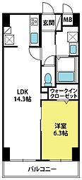 グランチェスタ 1LDKの間取図画像