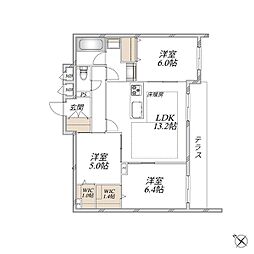 (仮称)浦和区領家3丁目メゾン北棟 3LDKの間取図画像