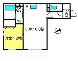 ラ・シック蕨 1LDKの間取図画像