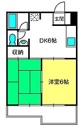 ロキシーモンシャトー 2DKの間取図画像