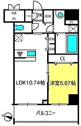 エスティメゾン浦和 1LDKの間取図画像